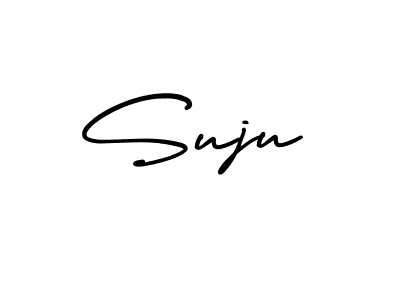 You should practise on your own different ways (AmerikaSignatureDemo-Regular) to write your name (Suju) in signature. don't let someone else do it for you. Suju signature style 3 images and pictures png