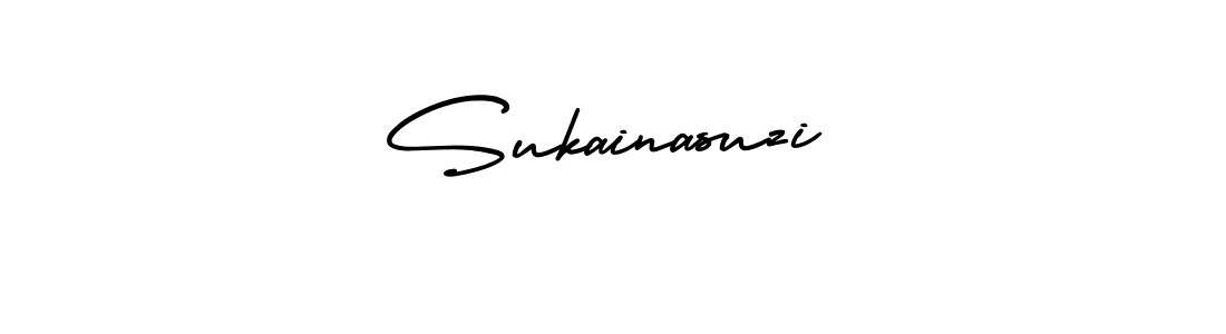 You should practise on your own different ways (AmerikaSignatureDemo-Regular) to write your name (Sukainasuzi) in signature. don't let someone else do it for you. Sukainasuzi signature style 3 images and pictures png