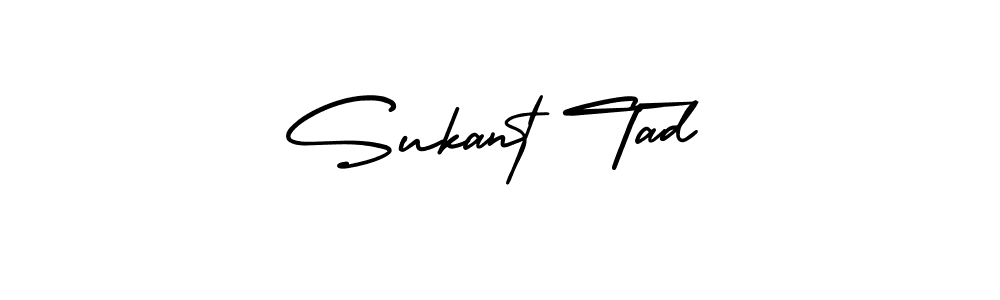 The best way (AmerikaSignatureDemo-Regular) to make a short signature is to pick only two or three words in your name. The name Sukant Tad include a total of six letters. For converting this name. Sukant Tad signature style 3 images and pictures png