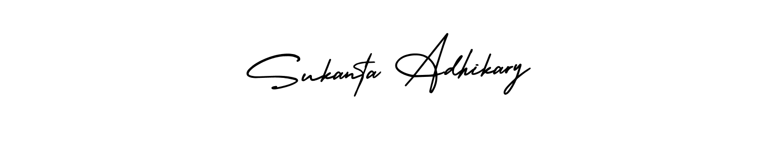 How to make Sukanta Adhikary name signature. Use AmerikaSignatureDemo-Regular style for creating short signs online. This is the latest handwritten sign. Sukanta Adhikary signature style 3 images and pictures png
