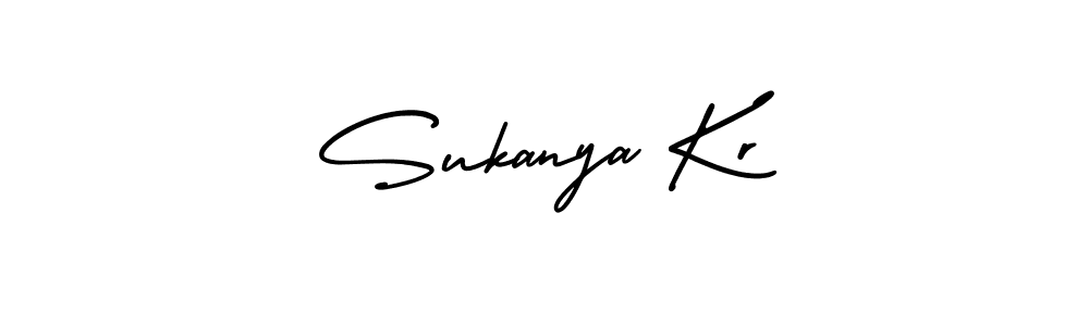 Sukanya Kr stylish signature style. Best Handwritten Sign (AmerikaSignatureDemo-Regular) for my name. Handwritten Signature Collection Ideas for my name Sukanya Kr. Sukanya Kr signature style 3 images and pictures png