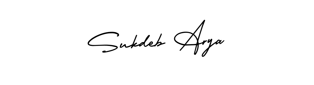 How to make Sukdeb Arya signature? AmerikaSignatureDemo-Regular is a professional autograph style. Create handwritten signature for Sukdeb Arya name. Sukdeb Arya signature style 3 images and pictures png