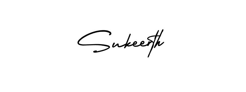 How to make Sukeerth name signature. Use AmerikaSignatureDemo-Regular style for creating short signs online. This is the latest handwritten sign. Sukeerth signature style 3 images and pictures png