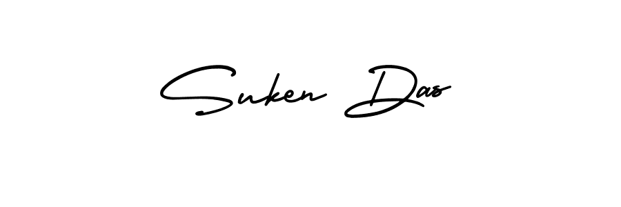 Use a signature maker to create a handwritten signature online. With this signature software, you can design (AmerikaSignatureDemo-Regular) your own signature for name Suken Das. Suken Das signature style 3 images and pictures png