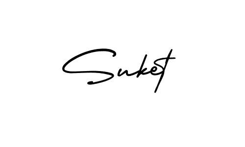 Design your own signature with our free online signature maker. With this signature software, you can create a handwritten (AmerikaSignatureDemo-Regular) signature for name Suket. Suket signature style 3 images and pictures png