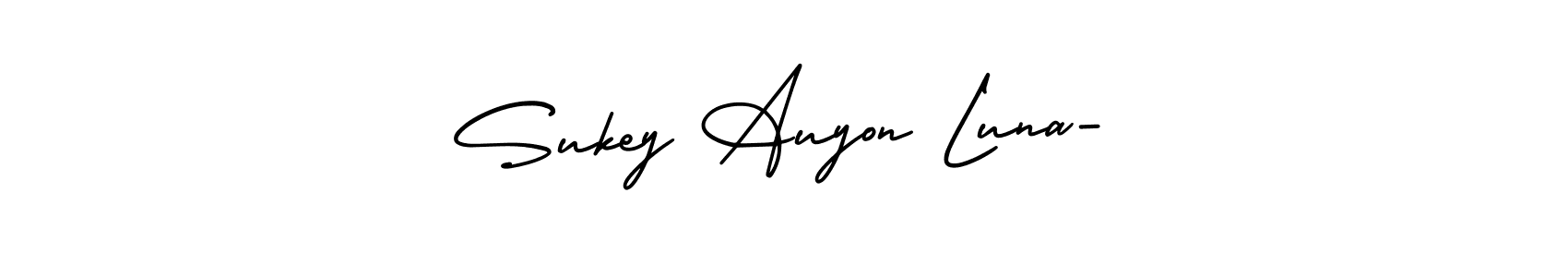 How to Draw Sukey Auyon Luna- signature style? AmerikaSignatureDemo-Regular is a latest design signature styles for name Sukey Auyon Luna-. Sukey Auyon Luna- signature style 3 images and pictures png