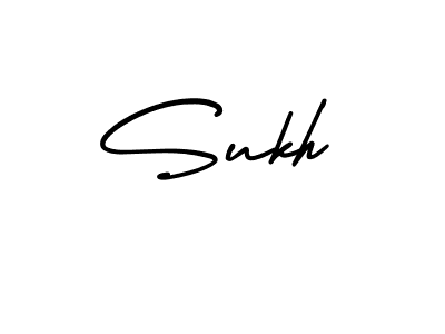 You should practise on your own different ways (AmerikaSignatureDemo-Regular) to write your name (Sukh) in signature. don't let someone else do it for you. Sukh signature style 3 images and pictures png