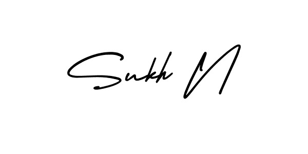 Design your own signature with our free online signature maker. With this signature software, you can create a handwritten (AmerikaSignatureDemo-Regular) signature for name Sukh N. Sukh N signature style 3 images and pictures png