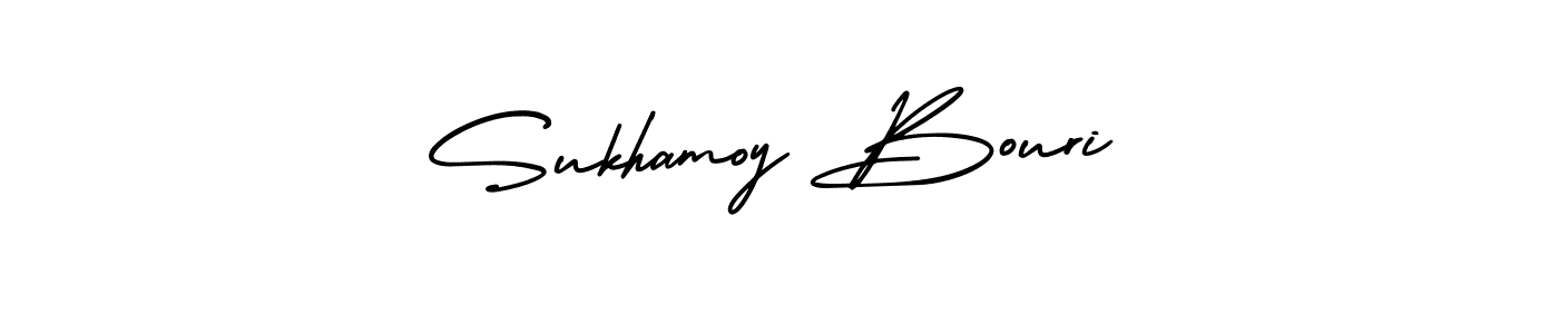 How to Draw Sukhamoy Bouri signature style? AmerikaSignatureDemo-Regular is a latest design signature styles for name Sukhamoy Bouri. Sukhamoy Bouri signature style 3 images and pictures png