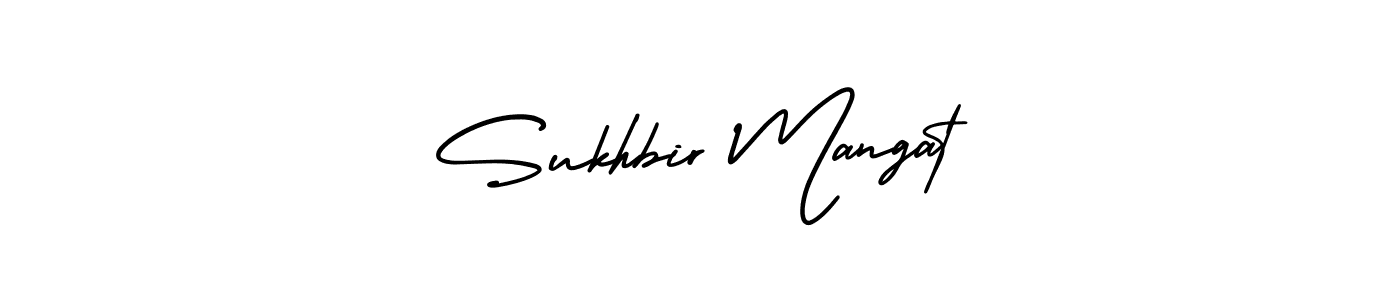 How to make Sukhbir Mangat name signature. Use AmerikaSignatureDemo-Regular style for creating short signs online. This is the latest handwritten sign. Sukhbir Mangat signature style 3 images and pictures png