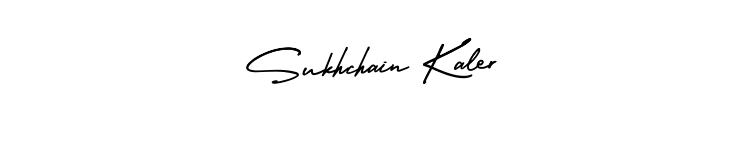 Design your own signature with our free online signature maker. With this signature software, you can create a handwritten (AmerikaSignatureDemo-Regular) signature for name Sukhchain Kaler. Sukhchain Kaler signature style 3 images and pictures png