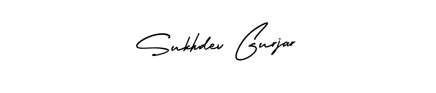 The best way (AmerikaSignatureDemo-Regular) to make a short signature is to pick only two or three words in your name. The name Sukhdev Gurjar include a total of six letters. For converting this name. Sukhdev Gurjar signature style 3 images and pictures png