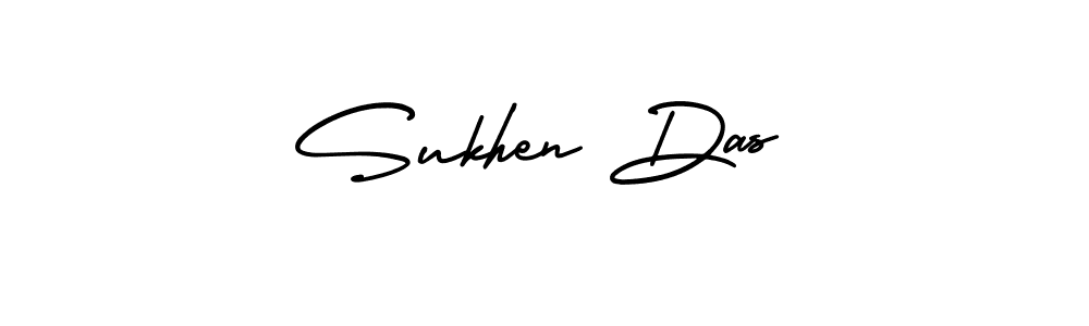 AmerikaSignatureDemo-Regular is a professional signature style that is perfect for those who want to add a touch of class to their signature. It is also a great choice for those who want to make their signature more unique. Get Sukhen Das name to fancy signature for free. Sukhen Das signature style 3 images and pictures png