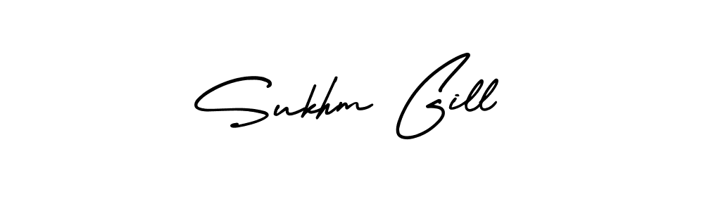 Create a beautiful signature design for name Sukhm Gill. With this signature (AmerikaSignatureDemo-Regular) fonts, you can make a handwritten signature for free. Sukhm Gill signature style 3 images and pictures png