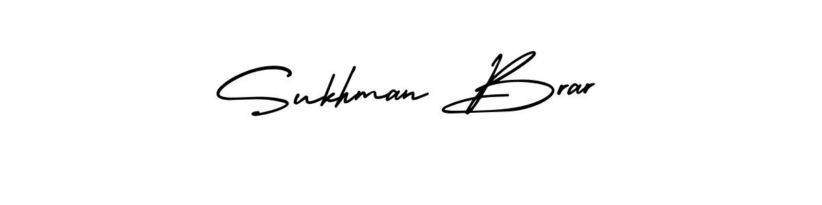 Use a signature maker to create a handwritten signature online. With this signature software, you can design (AmerikaSignatureDemo-Regular) your own signature for name Sukhman Brar. Sukhman Brar signature style 3 images and pictures png