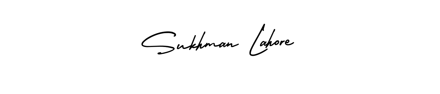 Use a signature maker to create a handwritten signature online. With this signature software, you can design (AmerikaSignatureDemo-Regular) your own signature for name Sukhman Lahore. Sukhman Lahore signature style 3 images and pictures png