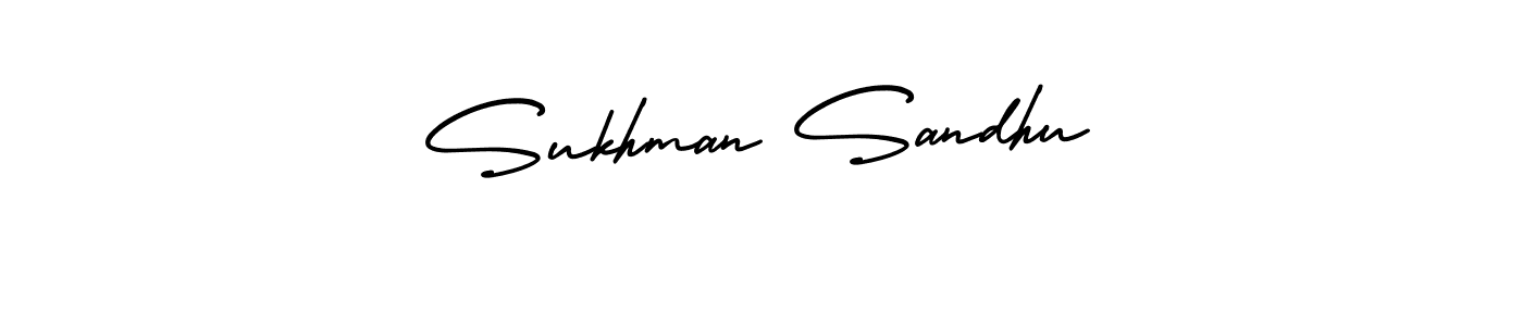 How to make Sukhman Sandhu signature? AmerikaSignatureDemo-Regular is a professional autograph style. Create handwritten signature for Sukhman Sandhu name. Sukhman Sandhu signature style 3 images and pictures png