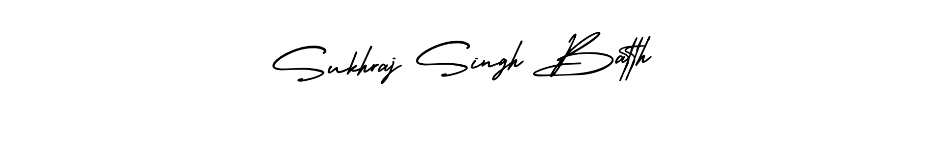 This is the best signature style for the Sukhraj Singh Batth name. Also you like these signature font (AmerikaSignatureDemo-Regular). Mix name signature. Sukhraj Singh Batth signature style 3 images and pictures png