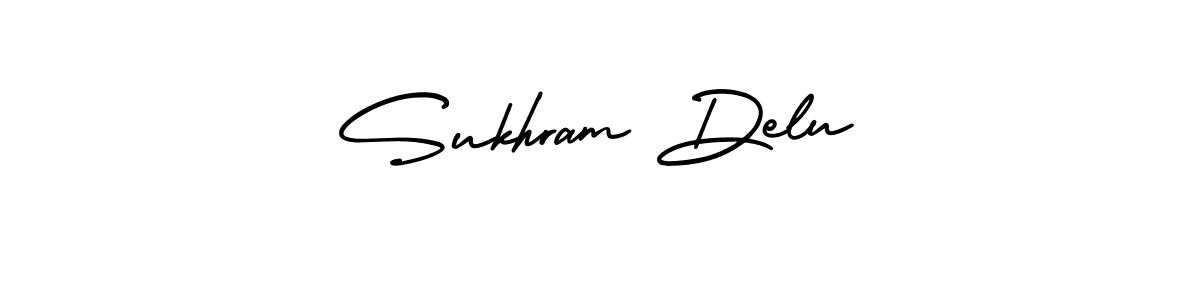 Make a short Sukhram Delu signature style. Manage your documents anywhere anytime using AmerikaSignatureDemo-Regular. Create and add eSignatures, submit forms, share and send files easily. Sukhram Delu signature style 3 images and pictures png