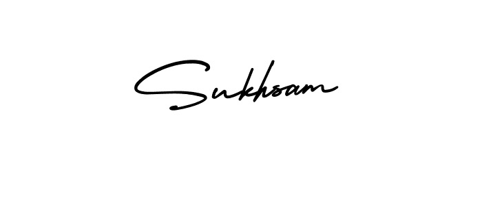 Make a beautiful signature design for name Sukhsam. With this signature (AmerikaSignatureDemo-Regular) style, you can create a handwritten signature for free. Sukhsam signature style 3 images and pictures png