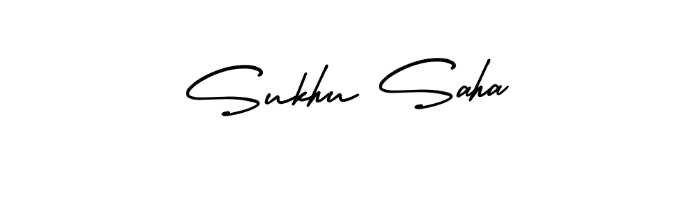 Make a beautiful signature design for name Sukhu Saha. With this signature (AmerikaSignatureDemo-Regular) style, you can create a handwritten signature for free. Sukhu Saha signature style 3 images and pictures png
