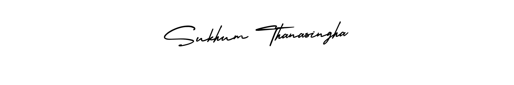 How to make Sukhum Thanasingha signature? AmerikaSignatureDemo-Regular is a professional autograph style. Create handwritten signature for Sukhum Thanasingha name. Sukhum Thanasingha signature style 3 images and pictures png