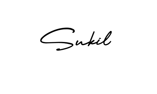 How to make Sukil name signature. Use AmerikaSignatureDemo-Regular style for creating short signs online. This is the latest handwritten sign. Sukil signature style 3 images and pictures png