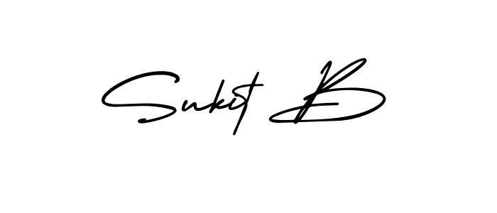 You should practise on your own different ways (AmerikaSignatureDemo-Regular) to write your name (Sukit B) in signature. don't let someone else do it for you. Sukit B signature style 3 images and pictures png