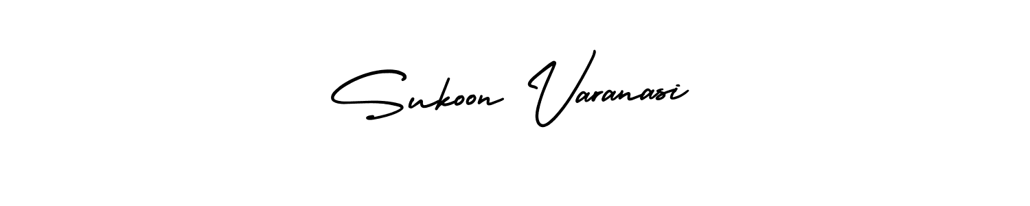 How to Draw Sukoon Varanasi signature style? AmerikaSignatureDemo-Regular is a latest design signature styles for name Sukoon Varanasi. Sukoon Varanasi signature style 3 images and pictures png