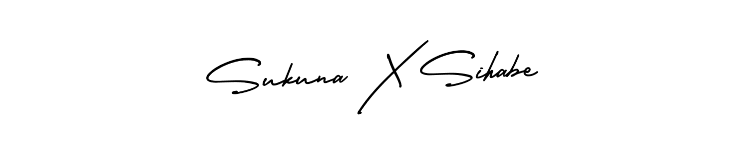 Use a signature maker to create a handwritten signature online. With this signature software, you can design (AmerikaSignatureDemo-Regular) your own signature for name Sukuna X Sihabe. Sukuna X Sihabe signature style 3 images and pictures png