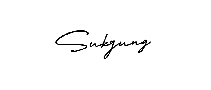 How to make Sukyung name signature. Use AmerikaSignatureDemo-Regular style for creating short signs online. This is the latest handwritten sign. Sukyung signature style 3 images and pictures png