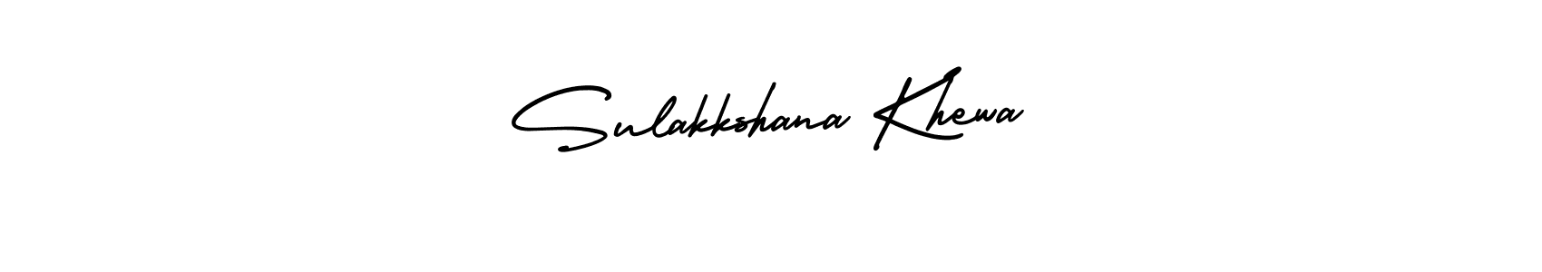 You should practise on your own different ways (AmerikaSignatureDemo-Regular) to write your name (Sulakkshana Khewa) in signature. don't let someone else do it for you. Sulakkshana Khewa signature style 3 images and pictures png