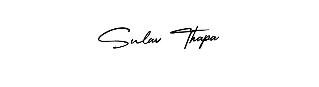 Make a short Sulav Thapa signature style. Manage your documents anywhere anytime using AmerikaSignatureDemo-Regular. Create and add eSignatures, submit forms, share and send files easily. Sulav Thapa signature style 3 images and pictures png