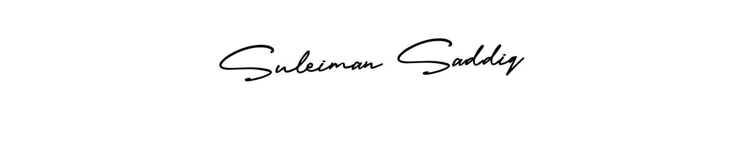 The best way (AmerikaSignatureDemo-Regular) to make a short signature is to pick only two or three words in your name. The name Suleiman Saddiq include a total of six letters. For converting this name. Suleiman Saddiq signature style 3 images and pictures png