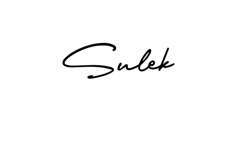 The best way (AmerikaSignatureDemo-Regular) to make a short signature is to pick only two or three words in your name. The name Sulek include a total of six letters. For converting this name. Sulek signature style 3 images and pictures png