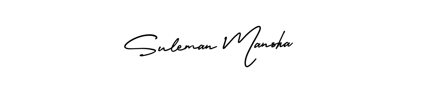 How to make Suleman Mansha name signature. Use AmerikaSignatureDemo-Regular style for creating short signs online. This is the latest handwritten sign. Suleman Mansha signature style 3 images and pictures png