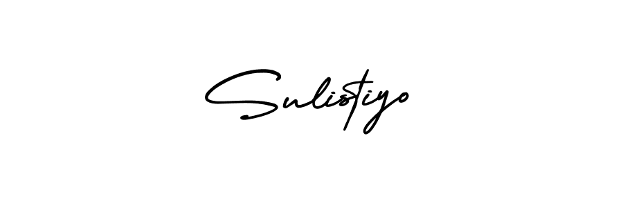 Design your own signature with our free online signature maker. With this signature software, you can create a handwritten (AmerikaSignatureDemo-Regular) signature for name Sulistiyo. Sulistiyo signature style 3 images and pictures png