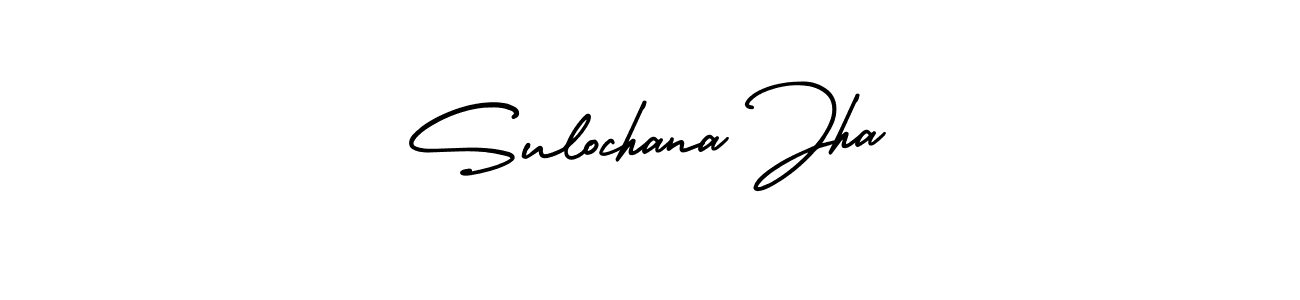 You should practise on your own different ways (AmerikaSignatureDemo-Regular) to write your name (Sulochana Jha) in signature. don't let someone else do it for you. Sulochana Jha signature style 3 images and pictures png