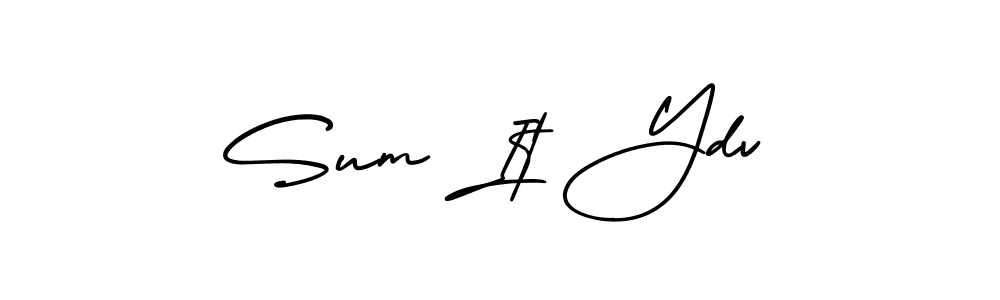 You should practise on your own different ways (AmerikaSignatureDemo-Regular) to write your name (Sum It Ydv) in signature. don't let someone else do it for you. Sum It Ydv signature style 3 images and pictures png