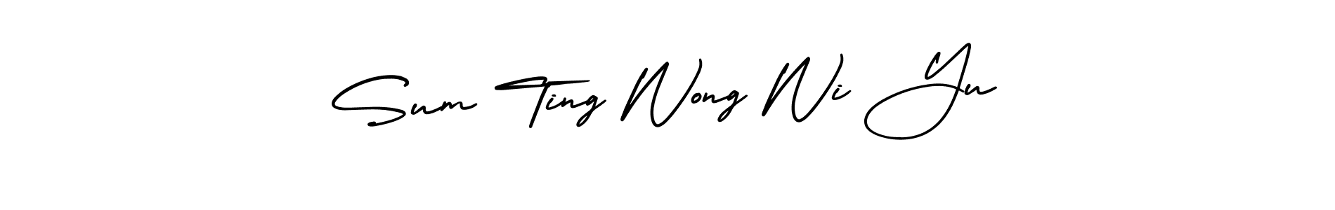 How to Draw Sum Ting Wong Wi Yu signature style? AmerikaSignatureDemo-Regular is a latest design signature styles for name Sum Ting Wong Wi Yu. Sum Ting Wong Wi Yu signature style 3 images and pictures png