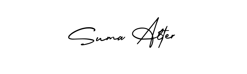 How to make Suma Alter signature? AmerikaSignatureDemo-Regular is a professional autograph style. Create handwritten signature for Suma Alter name. Suma Alter signature style 3 images and pictures png