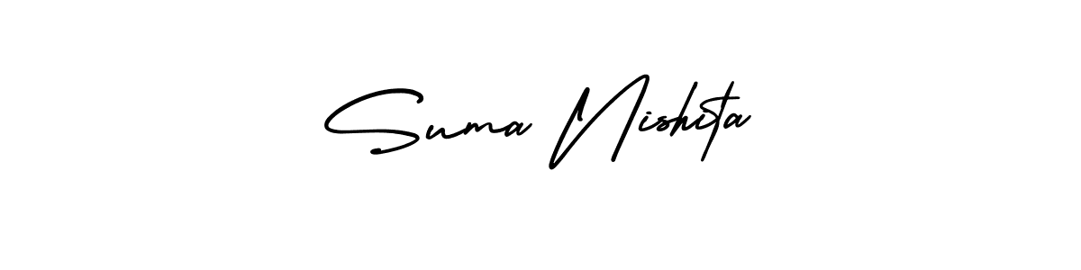 See photos of Suma Nishita official signature by Spectra . Check more albums & portfolios. Read reviews & check more about AmerikaSignatureDemo-Regular font. Suma Nishita signature style 3 images and pictures png