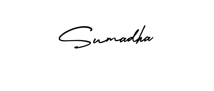 Make a beautiful signature design for name Sumadha. With this signature (AmerikaSignatureDemo-Regular) style, you can create a handwritten signature for free. Sumadha signature style 3 images and pictures png