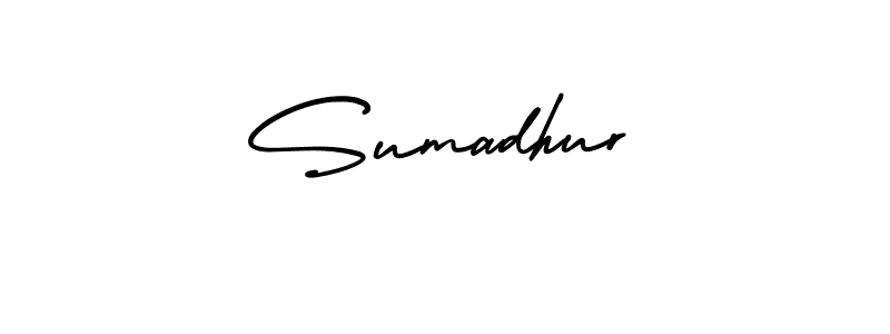 Also You can easily find your signature by using the search form. We will create Sumadhur name handwritten signature images for you free of cost using AmerikaSignatureDemo-Regular sign style. Sumadhur signature style 3 images and pictures png