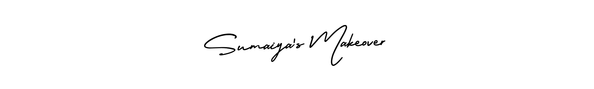 It looks lik you need a new signature style for name Sumaiya’s Makeover. Design unique handwritten (AmerikaSignatureDemo-Regular) signature with our free signature maker in just a few clicks. Sumaiya’s Makeover signature style 3 images and pictures png