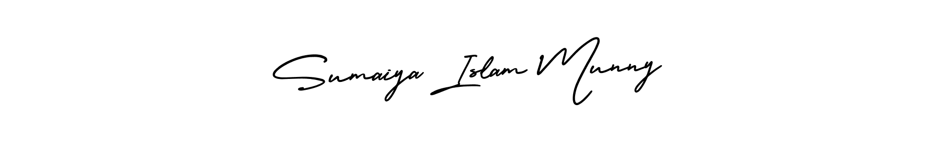 You should practise on your own different ways (AmerikaSignatureDemo-Regular) to write your name (Sumaiya Islam Munny) in signature. don't let someone else do it for you. Sumaiya Islam Munny signature style 3 images and pictures png