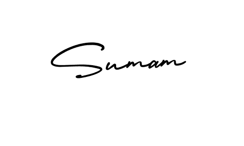 Use a signature maker to create a handwritten signature online. With this signature software, you can design (AmerikaSignatureDemo-Regular) your own signature for name Sumam. Sumam signature style 3 images and pictures png