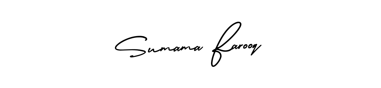 Make a beautiful signature design for name Sumama Farooq. With this signature (AmerikaSignatureDemo-Regular) style, you can create a handwritten signature for free. Sumama Farooq signature style 3 images and pictures png