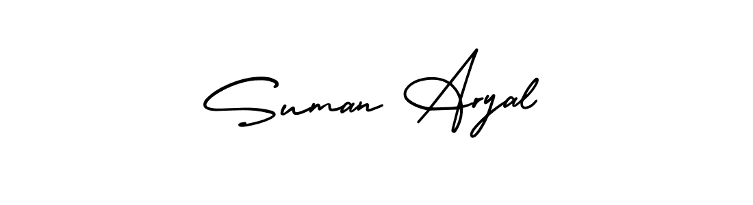 How to Draw Suman Aryal signature style? AmerikaSignatureDemo-Regular is a latest design signature styles for name Suman Aryal. Suman Aryal signature style 3 images and pictures png