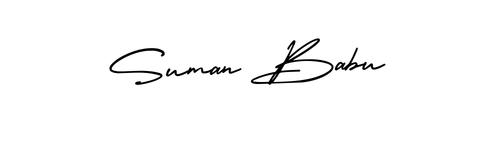 AmerikaSignatureDemo-Regular is a professional signature style that is perfect for those who want to add a touch of class to their signature. It is also a great choice for those who want to make their signature more unique. Get Suman Babu name to fancy signature for free. Suman Babu signature style 3 images and pictures png